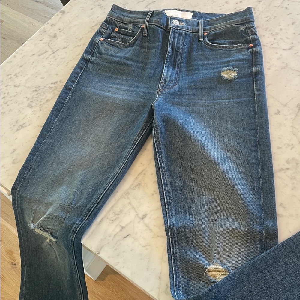 Mother The High Waisted Runaway Slice Heel Jean size 28 worn twice